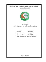 BÁO CÁO THỰC TẬP TRUYỀN THÔNG MÔI TRƯỜNG: Kế hoạch tổ chức chương trình tập huấn nâng cao nhận thức cho các tổ chức chính trị xã hội về vấn đề xử lý chất thải chăn nuôi tại huyện Lang Chánh, tỉnh Thanh Hóa