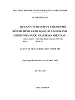 luận văn quận ủy ở thành ủy thành phố hồ chí minh lãnh đạo cải cách hành chính nhà nước giai đoạn hiện nay