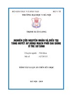 Nghiên cứu nguyên nhân và điều trị tăng huyết áp động mạch phổi dai dẳng ở trẻ sơ sinh (tt)