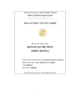 Báo cáo thực tâp KHÁCH SẠN ĐỆ NHẤT(FIRST HOTEL)