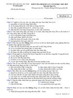 Đề kiểm tra định kỳ địa lý 12 lần 2 năm 2018 2019 trường THPT chuyên bắc ninh 