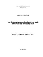 Bảo vệ tự do và an ninh cá nhân của con người bằng pháp luật hình sự Việt Nam