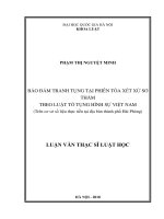 Bảo đảm tranh tụng tại phiên tòa xét xử sơ thẩm theo Luật Tố tụng hình sự Việt Nam (Trên cơ sở số liệu thực tiễn tại địa bàn thành phố Hải Phòng).