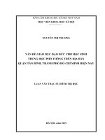 Vấn đề giáo dục đạo đức cho học sinh THPT trên địa bàn quận Tân Bình, Thành phố Hồ Chí Minh hiện nay