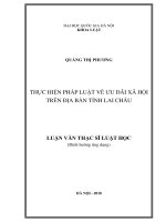 Thực hiện pháp luật về ưu đãi xã hội trên địa bàn tỉnh Lai Châu.