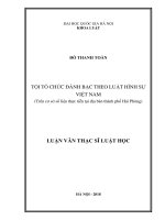 Tội tổ chức đánh bạc theo Luật hình sự Việt Nam (Trên cơ sở số liệu thực tiễn tại địa bàn thành phố Hải Phòng