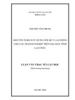 Khuyến nghị xây dựng nội quy lao động cho các doanh nghiệp trên địa bàn tỉnh Lai Châu