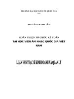 Luận văn thạc sỹ - Hoàn thiện tổ chức kế toán tại Học viện Âm nhạc Quốc gia Việt Nam