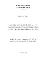 Phát triển dịch vụ chuyển tiền quốc tế tại ngân hàng thương mại cổ phần Công thương Việt Nam – chi nhánh Hai Bà Trưng.