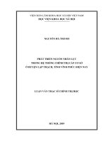 Phát triển nguồn nhân lực trong hệ thống chính trị cấp cơ sở ở huyện Lập Thạch, tỉnh Vĩnh Phúc hiện nay