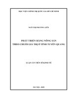 Phát triển hàng nông sản theo chuỗi giá trị ở tỉnh Tuyên Quang
