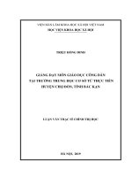 Giảng dạy môn Giáo dục công dân tại trường trung học cơ sở từ thực tiễn huyện Chợ Đồn, tỉnh Bắc Kạn