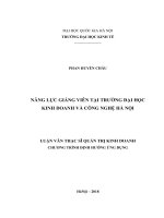 Năng lực Giảng viên tại Trường Đại học Kinh doanh và Công nghệ Hà Nội