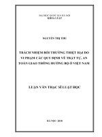 Trách nhiệm bồi thường thiệt hại do vi phạm các quy định về trật tự, an toàn giao thông đường bộ ở Việt Nam