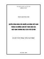 Quyền Công đoàn của người lao động Việt Nam trong xu hướng cam kết thực hiện các Hiệp định thương mại tự do thế hệ mới