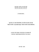 Quản lý chi thường xuyên ngân sách nhà nước tại Kho bạc Nhà nước Hải Phòng