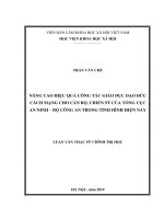 Nâng cao hiệu quả công tác giáo dục đạo đức cách mạng cho cán bộ, chiến sỹ của Tổng cục An ninh – Bộ Công an trong tình hình hiện nay