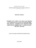 Nghiên cứu công tác đào tạo trong các khách sạn 5 sao tại thành phố Nha Trang _ Nghiên cứu trường hợp khách sạn Sheraton và khách sạn Mường Thanh