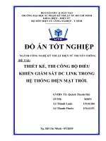 Luận Văn Thiết kế, thi công bộ điều khiển giám sát DC Link trong hệ thống điện mặt trời
