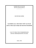 Tạo động lực cho nhân viên tại ngân hàng thương mại cổ phần Quân đội chi nhánh tỉnh Ninh Bình