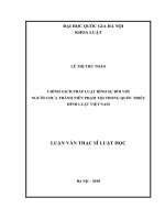 Chính sách pháp luật hình sự đối với người chưa thành niên phạm tội trong Quốc Triều hình luật Việt Nam