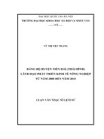 Đảng bộ huyện Tiền Hải ( tỉnh Thái Bình) lãnh đạo phát triển kinh tế nông nghiệp (2000 2015)