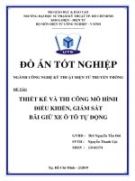 Luận Văn Thiết kế và thi công mô hình điều khiển, giám sát bãi giữ xe ô tô tự động