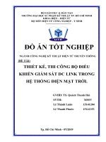 Đồ án tốt nghiệp  thiết kế, thi công bộ điều khiển giám sát DC link trong hệ thống điện mặt trời 
