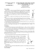 Đề thi HSG tỉnh vật lí 12 THPT năm 2018 2019 sở GDĐT hải dương 