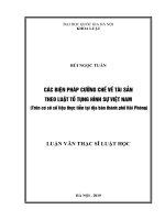 Các biện pháp cưỡng chế về tài sản theo Luật tố tụng hình sự Việt Nam (Trên cơ sở số liệu thực tiễn tại địa bàn thành phố Hải Phòng)