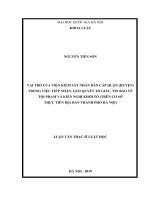 Vai trò của Viện kiểm sát nhân dân cấp quận (huyện) trong việc tiếp nhận, giải quyết tố giác, tin báo về tội phạm và kiến nghị khởi tố (Trên cơ sở thực tiễn địa bàn thành phố Hà Nội)