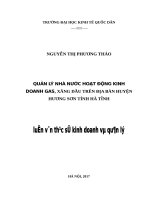 Luận văn thạc sỹ - Quản lý nhà nước hoạt động kinh doanh gas, xăng dầu trên địa bàn huyện Hương Sơn, tỉnh Hà Tĩnh