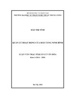 Luận Văn Quản lý hoạt động của Bảo tàng Ninh Bình