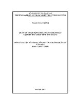 Luận Văn Quản lý hoạt động biểu diễn nghệ thuật tại nhà hát chèo tỉnh Bắc Giang