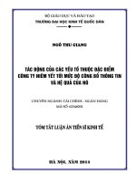 Luận Văn Tác động của đặc điểm thuộc CTNY tới hoạt động công bố thông tin của CTNY trên TTCK Việt Nam và tác động của công bố thông tin này tới TTCK Việt Nam và CTN