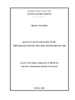 Quản lý ngân sách nhà nước trên địa bàn huyện Mê Linh, thành phố Hà Nội
