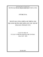 Truyền dạy cồng chiêng Giẻ Triêng cho học sinh Trường phổ thông dân tộc nôi trú Đăk Glei, tỉnh Kon Tum (tt)