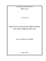 Pháp luật về chuyển mục đích sử dụng đất nông nghiệp ở Việt Nam_luận án ts