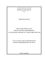 Chất lượng nhân lực tại Trung tâm Công nghệ Thông tin của Ngân hang TMCP Đầu tư và Phát triển Việt Nam