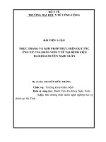 Tiểu luận Bác sĩ Chính: Thực trạng và giải pháp thực hiện quy tắc ứng xử của nhân viên y tế Bệnh viện đa khoa huyện Nghi Xuân