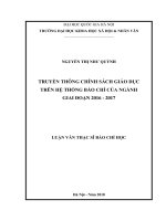 Truyền thông chính sách giáo dục trên hệ thống báo chí của ngành giai đoạn 2016  2017