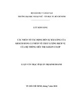 (Luận văn thạc sĩ) Các nhân tố tác động đến sự hài lòng của khách hàng cá nhân về chất lượng dịch vụ của hệ thống siêu thị Saigon Co.op