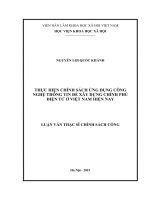 Thực hiện chính sách ứng dụng công nghệ thông tin để xây dựng chính phủ điện tử ở việt nam hiện nay 
