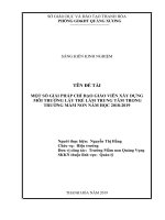 SKKN một số giải pháp chỉ đạo giáo viên xây dựng môi trường lấy trẻ làm trung tâm trong trường mầm non năm học 2018 2019 