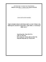 SKKN một số BIỆN PHÁP góp PHẦN rèn LUYỆN TÌNH cảm, THÓI QUEN, HÀNH VI đạo đức CHO TRẺ 4  5 TUỔI đạt HIỆU QUẢ 
