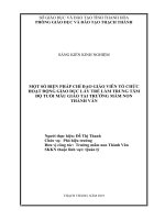 SKKN một số BIỆN PHÁP CHỈ đạo GIÁO VIÊN tổ CHỨC HOẠT ĐỘNG GIÁO dục lấy TRẺ làm TRUNG tâm độ TUỔI mẫu GIÁO tại TRƯỜNG mầm NON THÀNH vân 