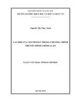 Vai trò của người dẫn trong chương trình Truyền hình chính luận