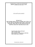 SKKN một số biện pháp nâmg cao hiệu quả công tác tuyên truyền phổ biến kiến thức chăm sóc, giáo dục trẻ cho các bậc phụ huynh tại trường mầm non thị trấn quan sơn 