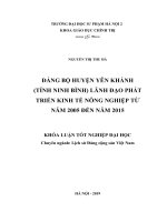 Đảng bộ huyện yên khánh (tỉnh ninh bình) lãnh đạo phát triển kinh tế nông nghiệp từ năm 2005 đến năm 2015 