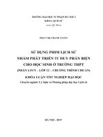 Sử dụng phim lịch sử nhằm phát triển tư duy phản biện cho học sinh ở trường THPT 
